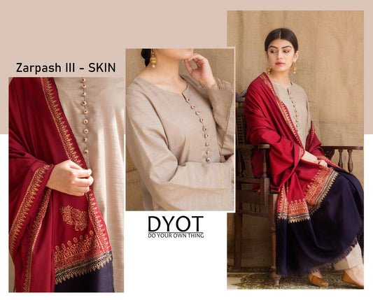 DYOT DHANAK 3PC EMBROIDERED