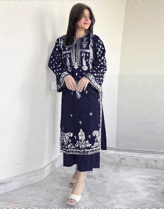 Dhanak 2 pice EMBROIDERED