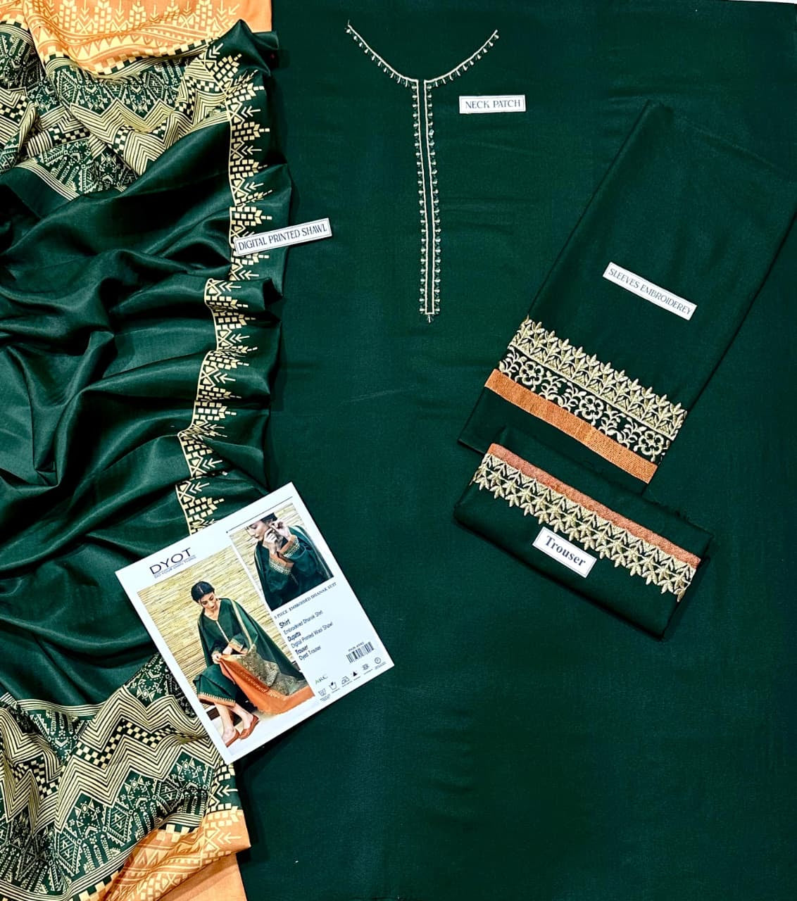 DYOT DHANAK 3PC EMBROIDERED My Store