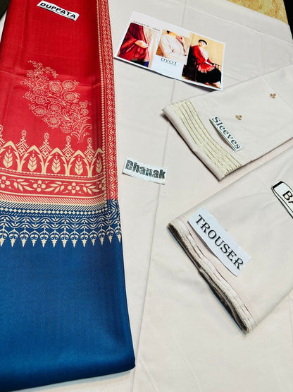 DYOT DHANAK 3PC EMBROIDERED