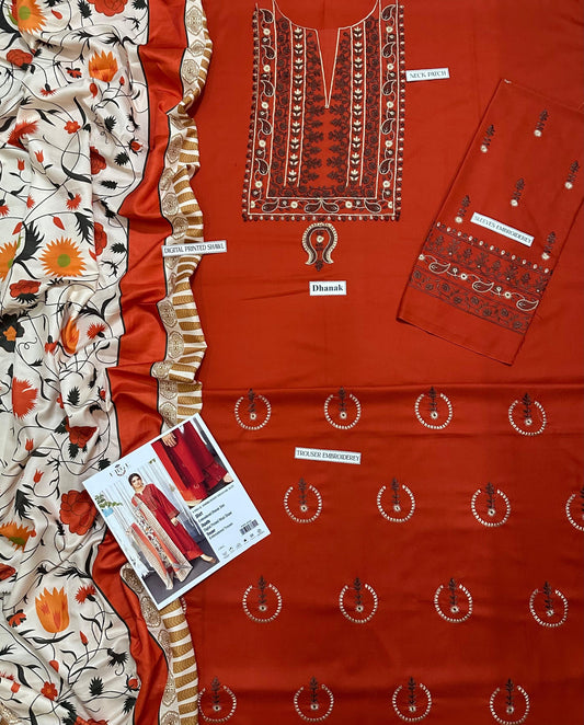 URGE DHANAK 3PC EMBROIDERED