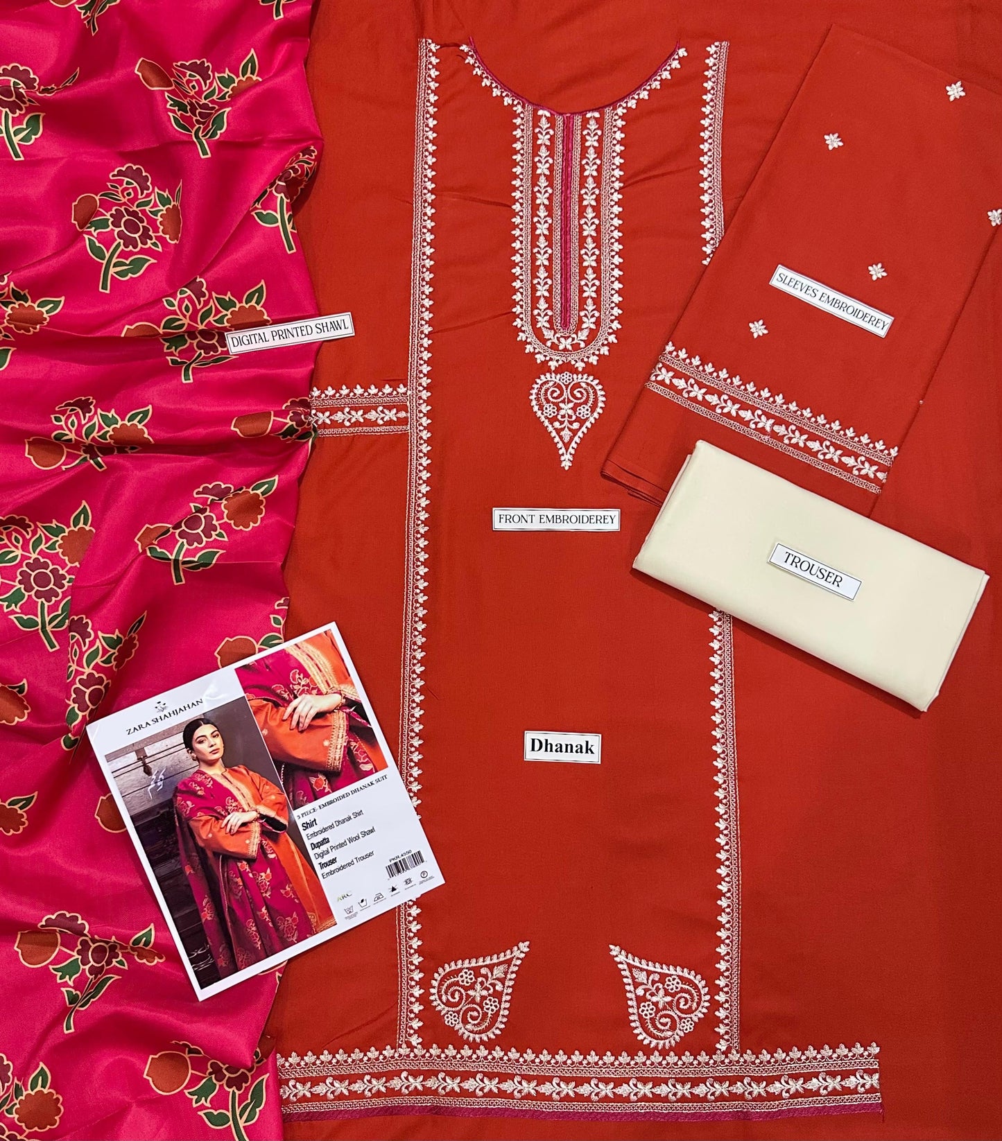 URGE DHANAK 3PC EMBROIDERED