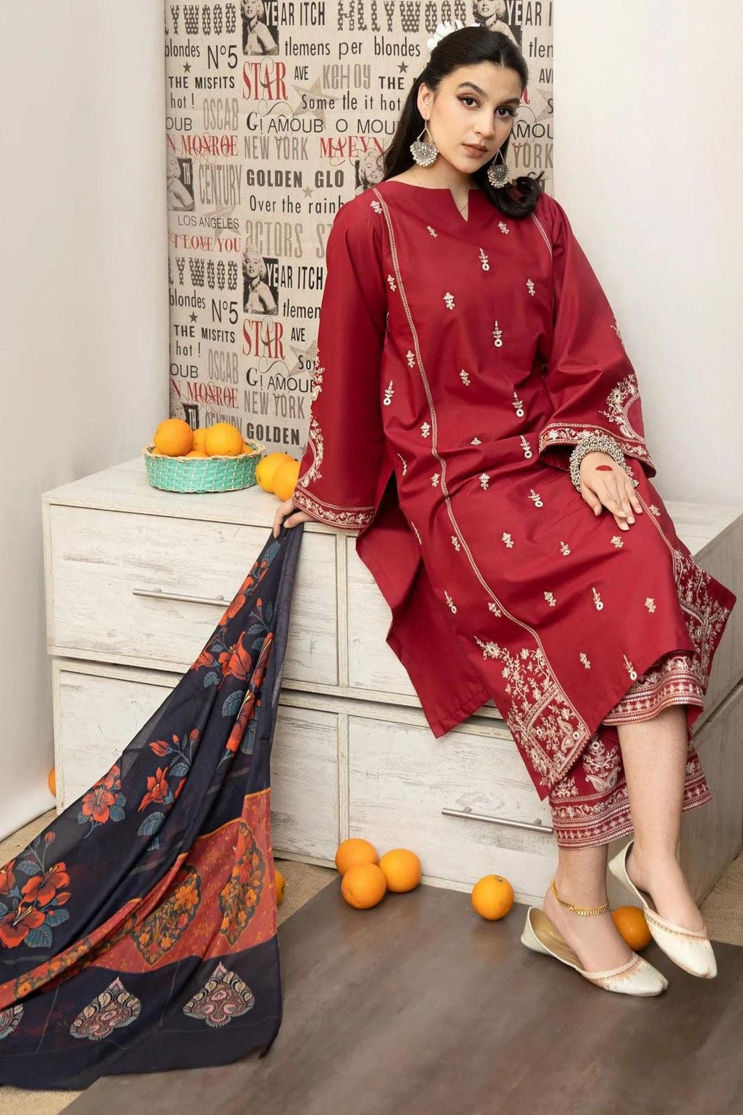 URGE DHANAK 3PC EMBROIDERED