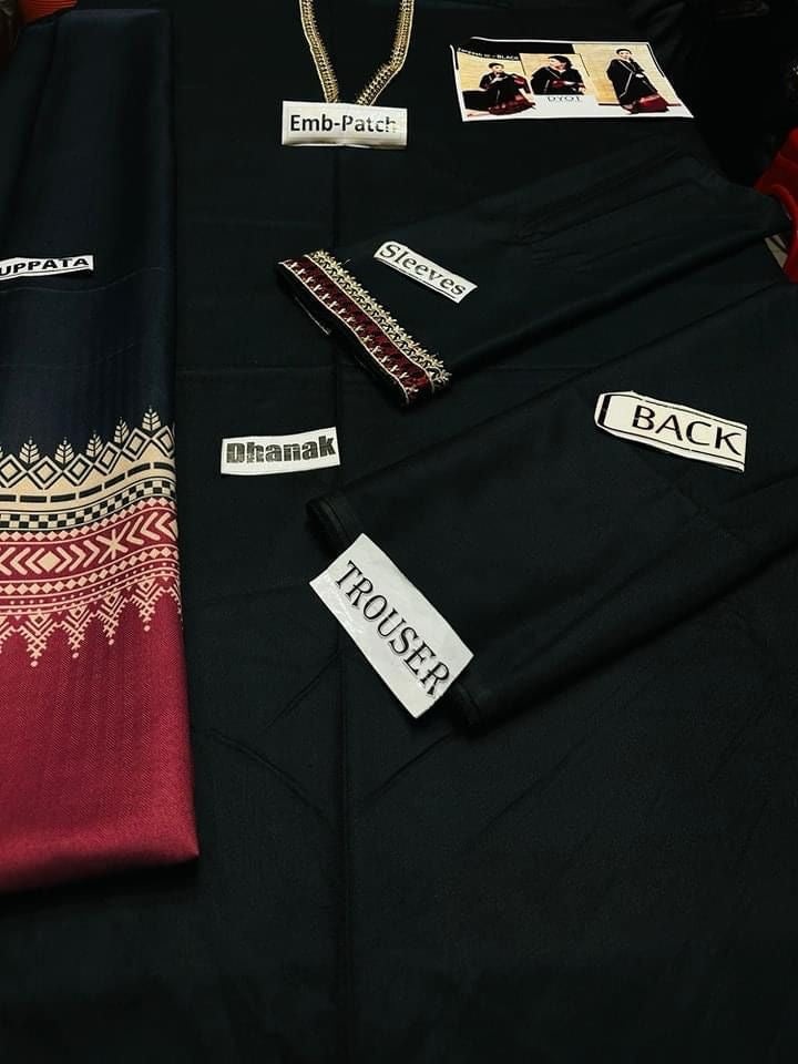 DYOT DHANAK 3PC EMBROIDERED