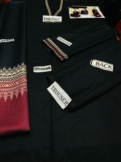 DYOT DHANAK 3PC EMBROIDERED